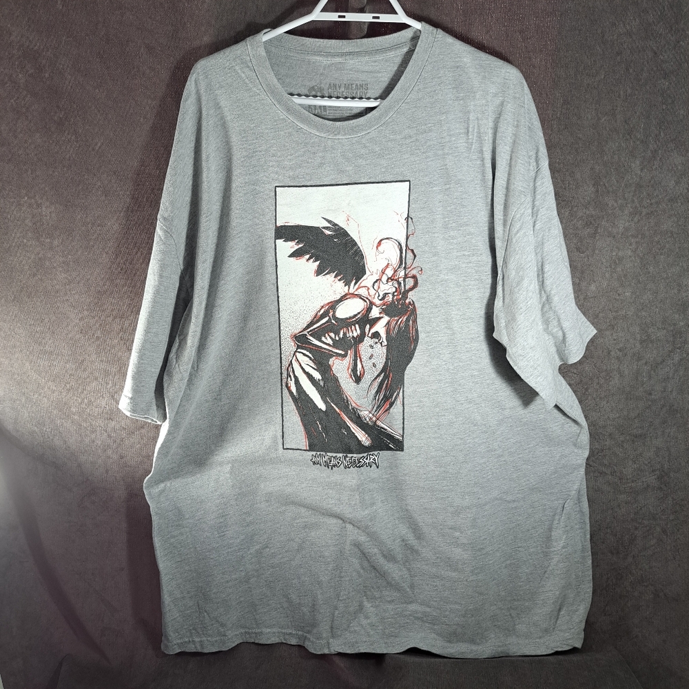 Any Means Necessary The Struggle Is Real Heather Grey Graphic Tee VG 3XL OOP